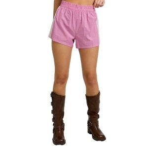 Cotton Gingham Accent Stripe Shorts